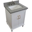25 in. Single Wooden Vanity  White with Gray Granite Rectangle Sink