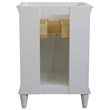 25 in. Single Wooden Vanity  White with Gray Granite Rectangle Sink