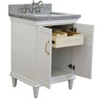 25 in. Single Wooden Vanity  White with Gray Granite Rectangle Sink