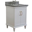 25 in. Single Wooden Vanity  White with Gray Granite Rectangle Sink