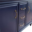 49 in. Double Wooden Vanity Blue with Gray Granite Rectangle Sink