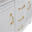 49 in. Double Wooden Vanity White with Gray Granite Rectangle Sink