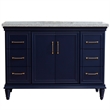49 in. Single Wooden Vanity  Blue with Gray Granite Rectangle Sink