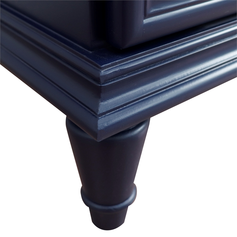49 in. Single Wooden Vanity  Blue with Gray Granite Rectangle Sink