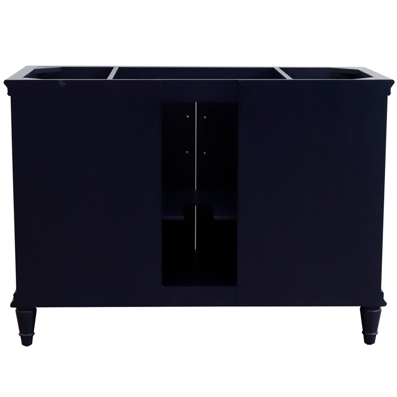 49 in. Single Wooden Vanity  Blue with Gray Granite Rectangle Sink