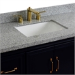 49 in. Single Wooden Vanity  Blue with Gray Granite Rectangle Sink