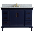49 in. Single Wooden Vanity  Blue with Gray Granite Rectangle Sink