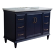 49 in. Single Wooden Vanity  Blue with Gray Granite Rectangle Sink
