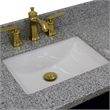 37 in. Single Wooden Vanity  Blue Gray Granite Rectangle Left Door.Left Sink