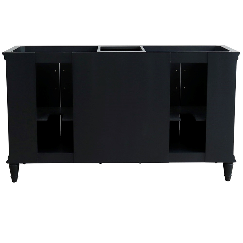 49 in. Single Wooden Vanity  White with Gray Granite Rectangle Sink