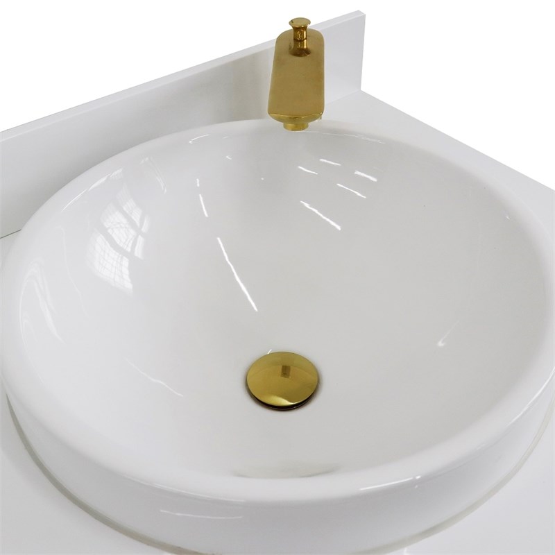 61 in. Double Wooden Vanity Dark Gray White Quartz Rectangle Sink