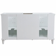 61 in. Double Wooden Vanity White Gray Granite Rectangle Sink