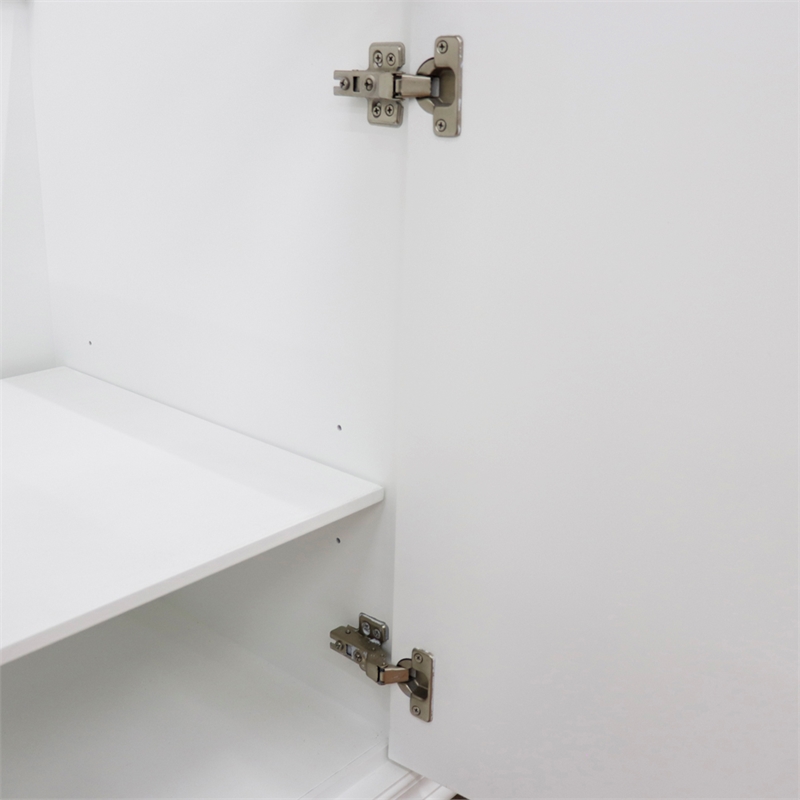 61 in. Double Wooden Vanity White White Quartz Rectangle Sink