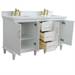 61 in. Double Wooden Vanity White White Quartz Rectangle Sink