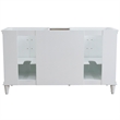 61 in. Double Wooden Vanity White White Quartz Round Sink