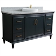 61 in. Single Wooden Vanity  Dark Gray Gray Granite Rectangle Sink