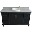 61 in. Single Wooden Vanity  Dark Gray Gray Granite Rectangle Sink