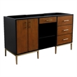 60 in. Double Wooden Vanity Walnut Black  Cabinet Only