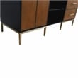 60 in. Double Wooden Vanity Walnut Black  Cabinet Only