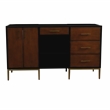 60 in. Double Wooden Vanity Walnut Black  Cabinet Only