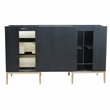 60 in. Double Wooden Vanity Walnut Black  Cabinet Only