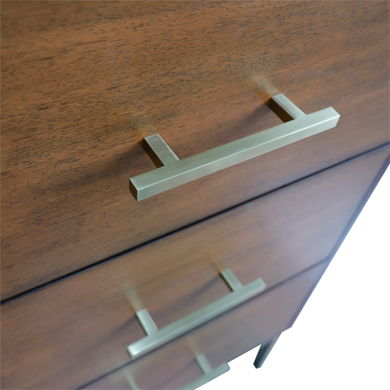 60 in. Double Wooden Vanity Walnut Black  Cabinet Only