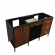 60 in. Double Wooden Vanity Walnut Black  Cabinet Only
