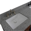 61 in. Double Wooden Vanity Walnut Black Gray Granite Rectangle Sink