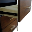 61 in. Double Wooden Vanity Walnut Black Gray Granite Rectangle Sink