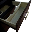 61 in. Double Wooden Vanity Walnut Black Gray Granite Rectangle Sink