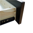 61 in. Double Wooden Vanity Walnut Black Gray Granite Rectangle Sink