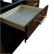 61 in. Double Wooden Vanity Walnut Black White Quartz Rectangle Sink
