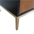 61 in. Double Wooden Vanity Walnut Black White Quartz Rectangle Sink