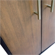 61 in. Double Wooden Vanity Walnut Black White Quartz Rectangle Sink