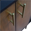61 in. Double Wooden Vanity Walnut Black White Quartz Rectangle Sink