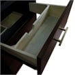 61 in. Double Wooden Vanity Walnut Black White Quartz Rectangle Sink