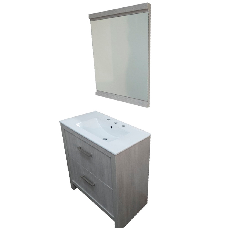 30 in. Single Wooden Vanity  in Gray Pine