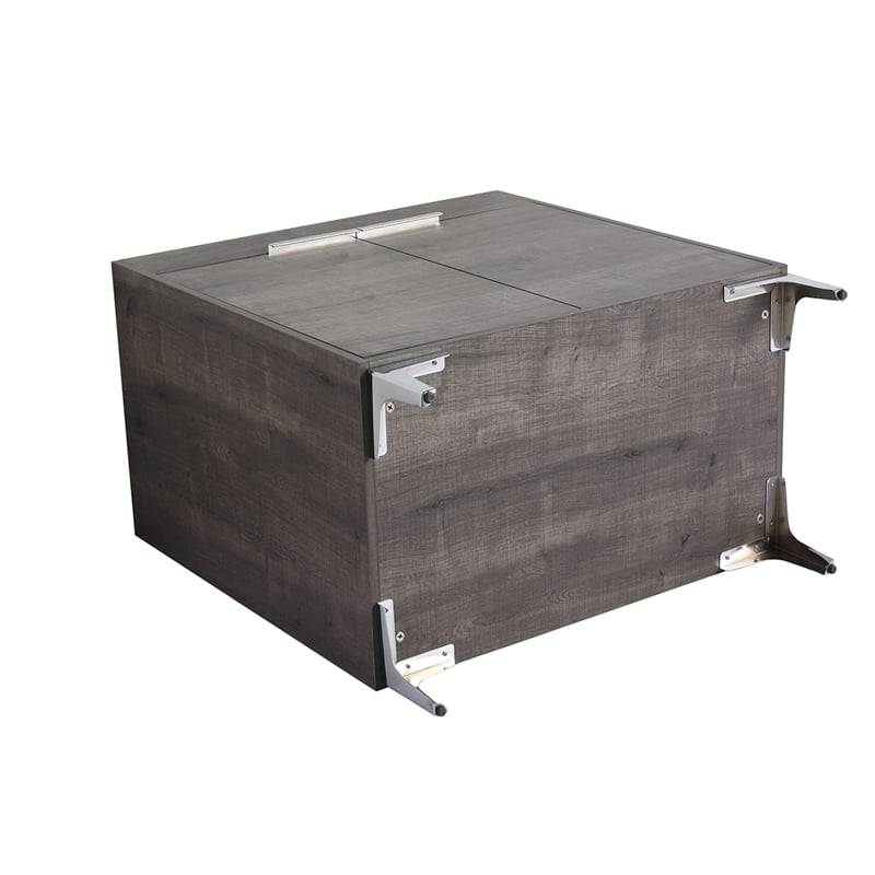 30 in. Single Vanity in Gray Oak finish with Solid Surface Resin White Sink