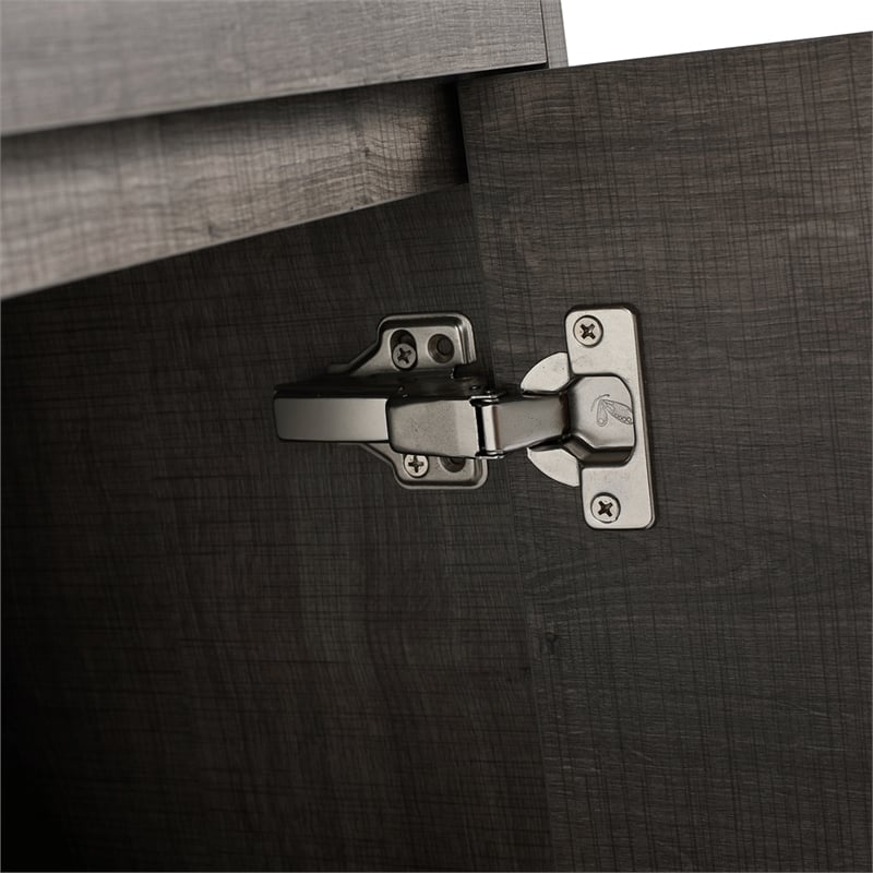 30 in. Single Vanity in Gray Oak finish with Solid Surface Resin White Sink