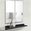 23.5 in. Dark Gray Wireless Charging Shelf and Frameless Mirror Set