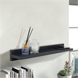 23.5 in. Dark Gray Wireless Charging Shelf and Frameless Mirror Set