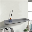 23.5 in. Light Gray Wireless Charging Shelf and Frameless Mirror Set