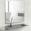 23.5 in. Light Gray Wireless Charging Shelf and Frameless Mirror Set