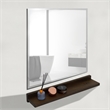 23.5 in. Rustic Wood Wireless Charging Shelf and Frameless Mirror Set