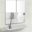 23.5 in. White Wireless Charging Shelf and Frameless Mirror Set