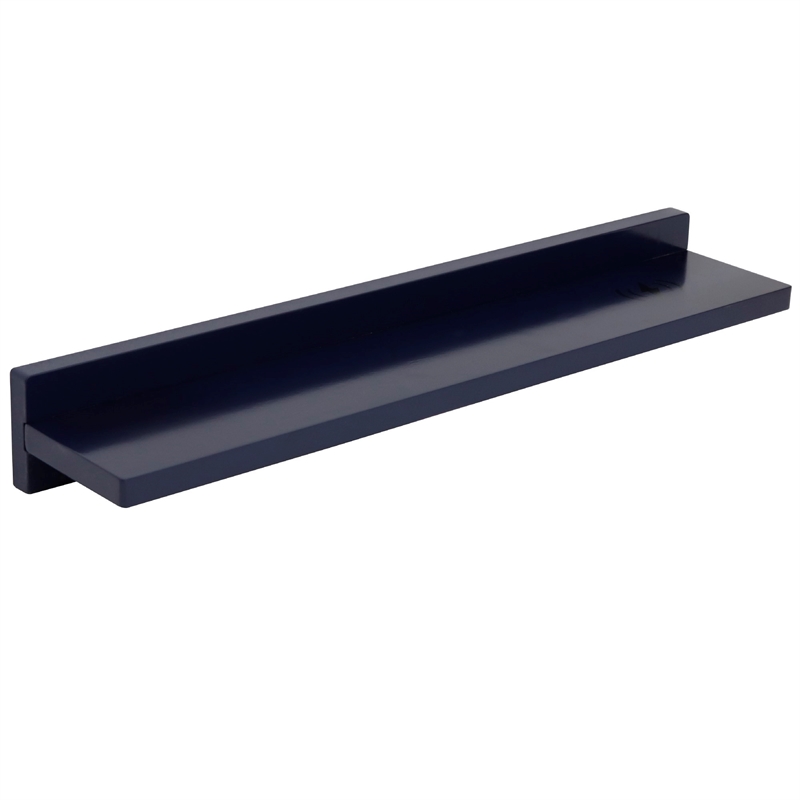 30 in. Blue Wireless Charging Shelf and Frameless Mirror Set