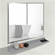 30 in. Light Gray Wireless Charging Shelf and Frameless Mirror Set