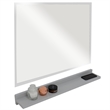 30 in. Light Gray Wireless Charging Shelf and Frameless Mirror Set