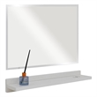 30 in. White Wireless Charging Shelf and Frameless Mirror Set