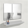 30 in. White Wireless Charging Shelf and Frameless Mirror Set